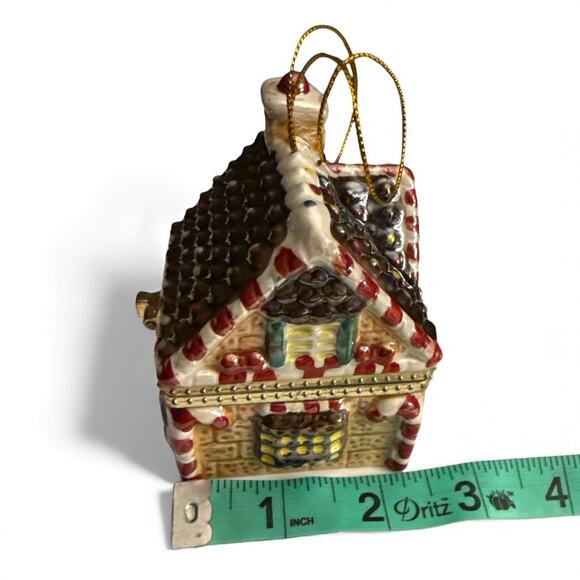 Mr. Christmas Hinged Gingerbread House Trinket Music Box Ornament Works Great - Picture 9 of 10